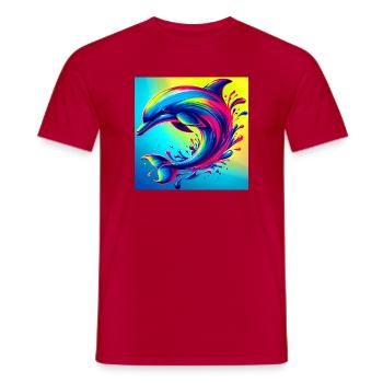 dauphin - T-shirt homme - rouge - Devant - AI Model Male 178 dark (178cm)