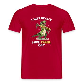 J'adore le dinosaure T-Rex du maïs drôle - T-shirt homme - rouge - Devant - AI Model Male 178 dark (178cm)