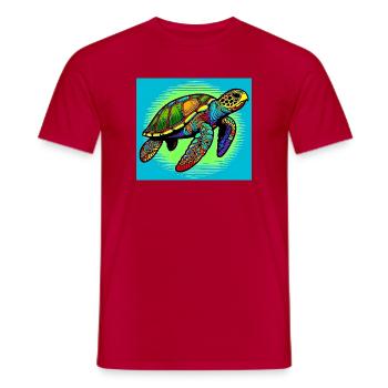 turtle - Men's T-Shirt - red - Front - AI Model Male 178 dark (178cm)