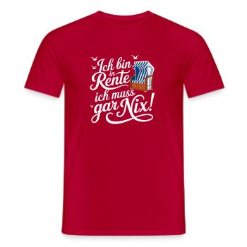 I'm retired. I don't have to do anything! Beach chair - Men's T-Shirt - red - Front - AI Model Male 178 dark (178cm)