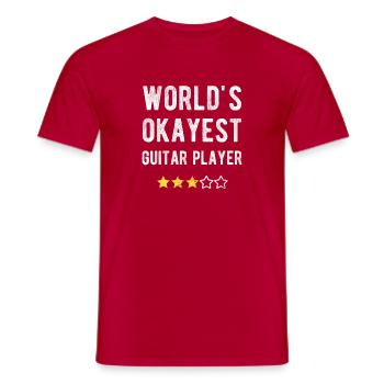 Le meilleur guitariste du monde : une drôle de phrase - T-shirt homme - rouge - Devant - AI Model Male 178 dark (178cm)