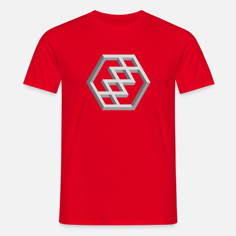 Futuristic Geometry Pattern - Men's T-Shirt - red