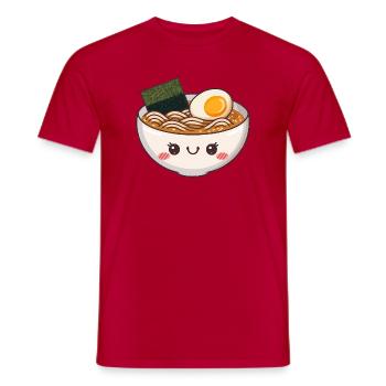 Cute Kawaii Ramen Bowl - Men's T-Shirt - red - Front - AI Model Male 178 dark (178cm)
