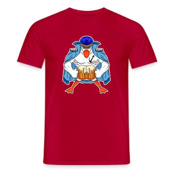 Seagull Captain with Beer - Men's T-Shirt - red - Front - AI Model Male 178 dark (178cm)