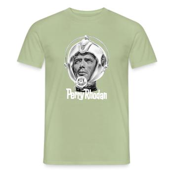 PERRY RHODAN Kopf - Männer T-Shirt - Sage - Vorne - AI Model Male 178 light (178cm)