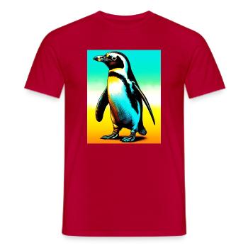 penguin - Men's T-Shirt - red - Front - AI Model Male 178 dark (178cm)
