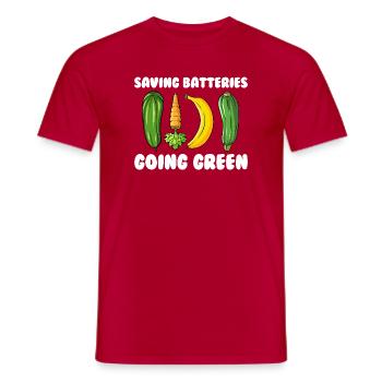 Économisez les piles Devenez respectueux de l'environnement Cheeky Fr - T-shirt homme - rouge - Devant - AI Model Male 178 dark (178cm)