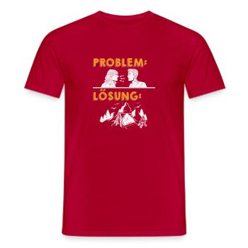 Camper Camping Caravan Saying - Men's T-Shirt - red - Front - AI Model Male 178 dark (178cm)