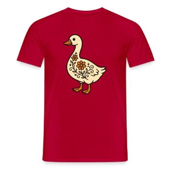 Vintage Floral Ente für T-Shirts - Männer T-Shirt - Rot - Vorne - AI Model Male 178 dark (178cm)