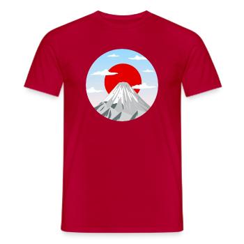 Berg Fuji Kunstgrafik - Männer T-Shirt - Rot - Vorne - AI Model Male 178 dark (178cm)