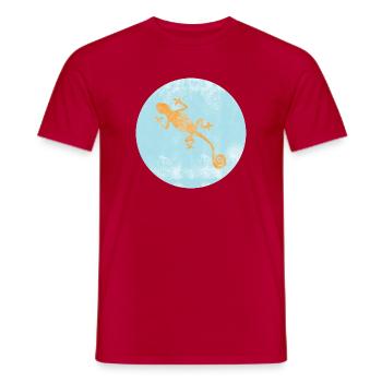 Gecko with blue Ibiza design - Men's T-Shirt - red - Front - AI Model Male 178 dark (178cm)