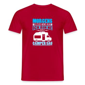 Camper Camping Caravan Saying - Men's T-Shirt - red - Front - AI Model Male 178 dark (178cm)