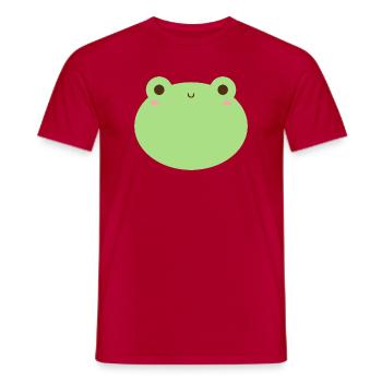Adorable Kawaii Frog Character Design - Men's T-Shirt - red - Front - AI Model Male 178 dark (178cm)