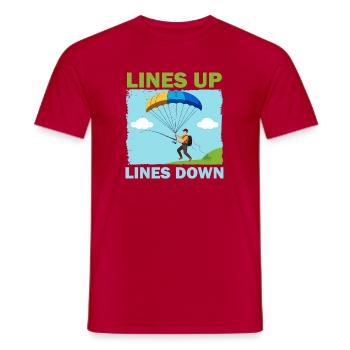 Paragliding Adventure with Lines - Men's T-Shirt - red - Front - AI Model Male 178 dark (178cm)