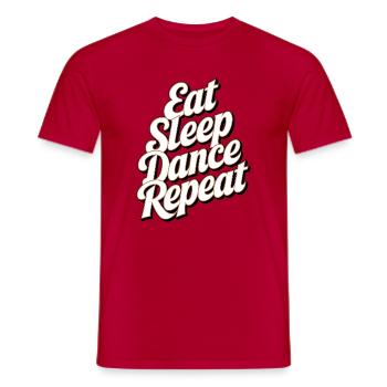 Motivational SleepDance Repeat Text - Men's T-Shirt - red - Front - AI Model Male 178 dark (178cm)
