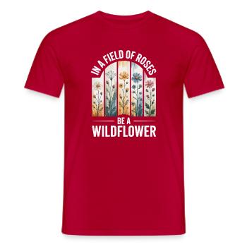 Wildflowers in the field - Men's T-Shirt - red - Front - AI Model Male 178 dark (178cm)