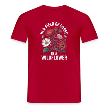 Conception de fleurs sauvages - T-shirt homme - rouge - Devant - AI Model Male 178 dark (178cm)