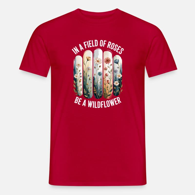 Wildblumenmuster Blumen - Männer T-Shirt - Rot