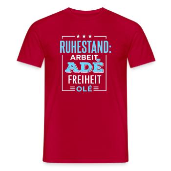 Retraite Adieu Travail Liberté Olé Pension Pension - T-shirt homme - rouge - Devant - AI Model Male 178 dark (178cm)