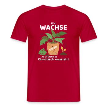 Ich wachse, auch wenn es chaotisch aussieht - Männer T-Shirt - Rot - Vorne - AI Model Male 178 dark (178cm)