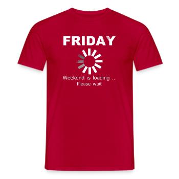 Vendredi Week-end Chargement Dicton - T-shirt homme - rouge - Devant - AI Model Male 178 dark (178cm)