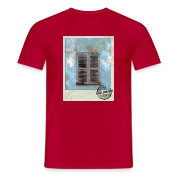 Fenêtres patinées dans le style du sud - T-shirt homme - rouge - Devant - AI Model Male 178 dark (178cm)