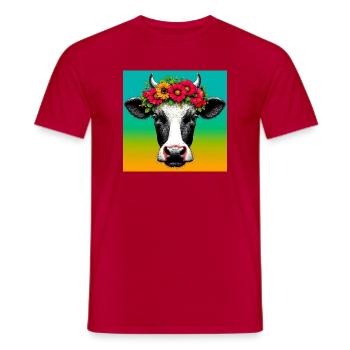 Kuh - Männer T-Shirt - Rot - Vorne - AI Model Male 178 dark (178cm)