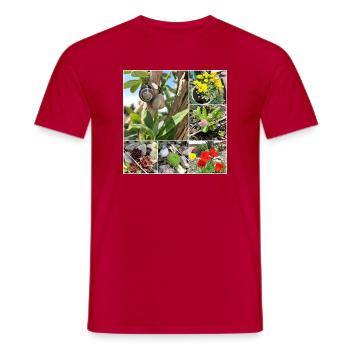 Diverses plantes de jardin et escargots - T-shirt homme - rouge - Devant - AI Model Male 178 dark (178cm)
