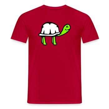 Schildkröte langer Hals lächelt glücklich lustig - Männer T-Shirt - Rot - Vorne - AI Model Male 178 dark (178cm)