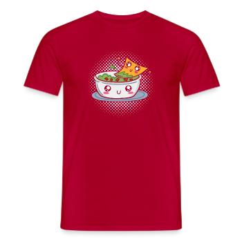 Kawaii Guacamole Bowl with Cute Chip Smiling Face - Männer T-Shirt - Rot - Vorne - AI Model Male 178 dark (178cm)
