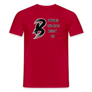 Be JJ – Stark, bescheiden, bereit | Jiu Jitsu Design - Männer T-Shirt - Rot - Vorne - AI Model Male 178 dark (178cm)