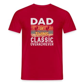 Dad of Twins Classic Overachiever  - Men's T-Shirt - red - Front - AI Model Male 178 dark (178cm)