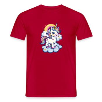 Magical Unicorn Dream with Rainbow - Men's T-Shirt - red - Front - AI Model Male 178 dark (178cm)