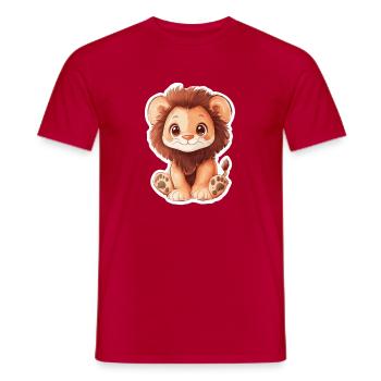 Lion - T-shirt homme - rouge - Devant - AI Model Male 178 dark (178cm)