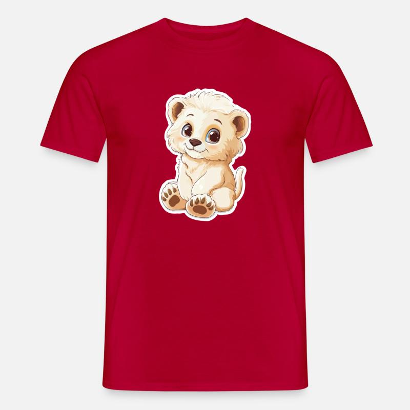 Löwe - Männer T-Shirt - Rot
