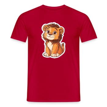 Lion - T-shirt homme - rouge - Devant - AI Model Male 178 dark (178cm)