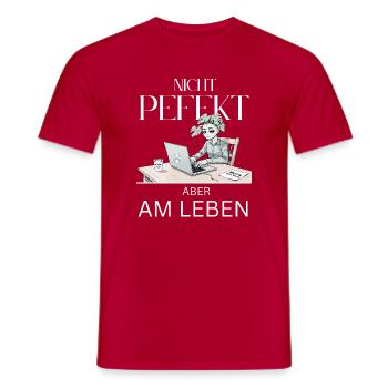 Nicht Perfekt Doch Lebendig - Männer T-Shirt - Rot - Vorne - AI Model Male 178 dark (178cm)