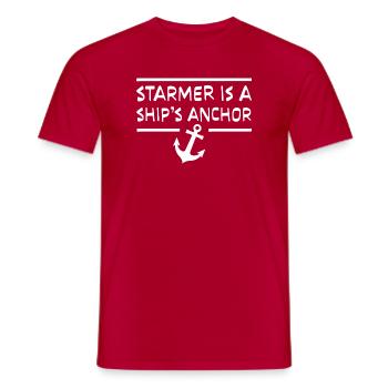 Starmer ist ein Cockney-Reim-Slang für den Schiffsanker - Männer T-Shirt - Rot - Vorne - AI Model Male 178 dark (178cm)