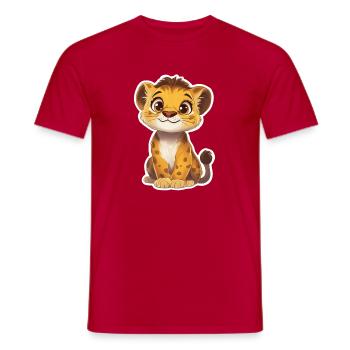 Lion - T-shirt homme - rouge - Devant - AI Model Male 178 dark (178cm)