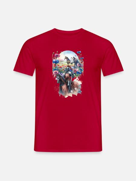 Ritter Märchen Pferd Kinder Mittelalter - Männer T-Shirt - Rot