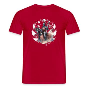 Knight Horse Medieval Warrior - Men's T-Shirt - red - Front - AI Model Male 178 dark (178cm)