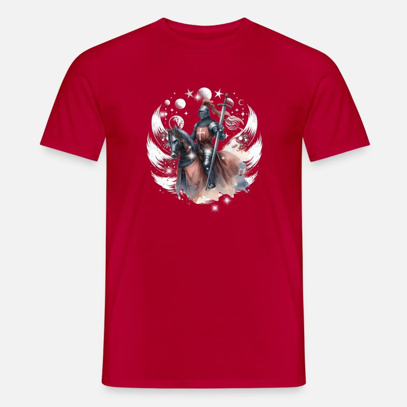 Ritter Pferd Mittelalter Krieger - Männer T-Shirt - Rot