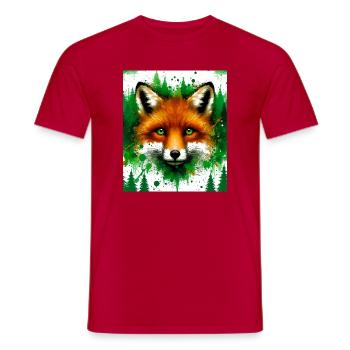 fox - Men's T-Shirt - red - Front - AI Model Male 178 dark (178cm)