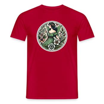 Illustration de fée de la forêt enchantée - T-shirt homme - rouge - Devant - AI Model Male 178 dark (178cm)
