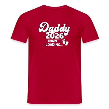 Papa 2026 Chargement Pieds De Bébé Illustration - T-shirt homme - rouge - Devant - AI Model Male 178 dark (178cm)