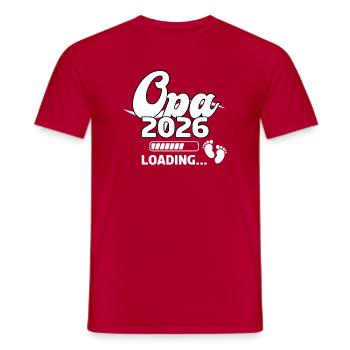 Grandpa 2026 Loading Baby Footprints Design - Men's T-Shirt - red - Front - AI Model Male 178 dark (178cm)