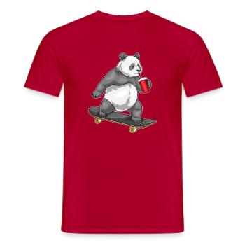 Panda Skater Skateboard - Men's T-Shirt - red - Front - AI Model Male 178 dark (178cm)