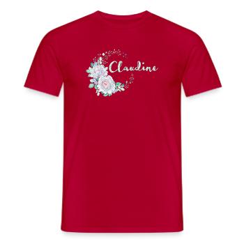 Für Claudine - Männer T-Shirt - Rot - Vorne - AI Model Male 178 dark (178cm)