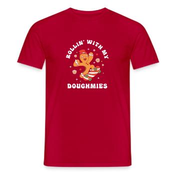 Gingerbread Christmas Gingerbread Man Gingerbread - Men's T-Shirt - red - Front - AI Model Male 178 dark (178cm)