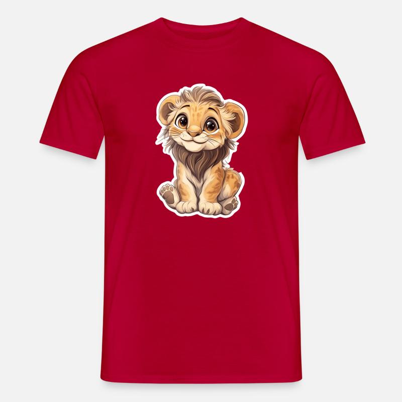Löwe - Männer T-Shirt - Rot